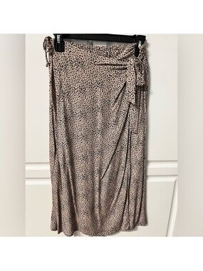 Animal Print Midi Wrap Skirt